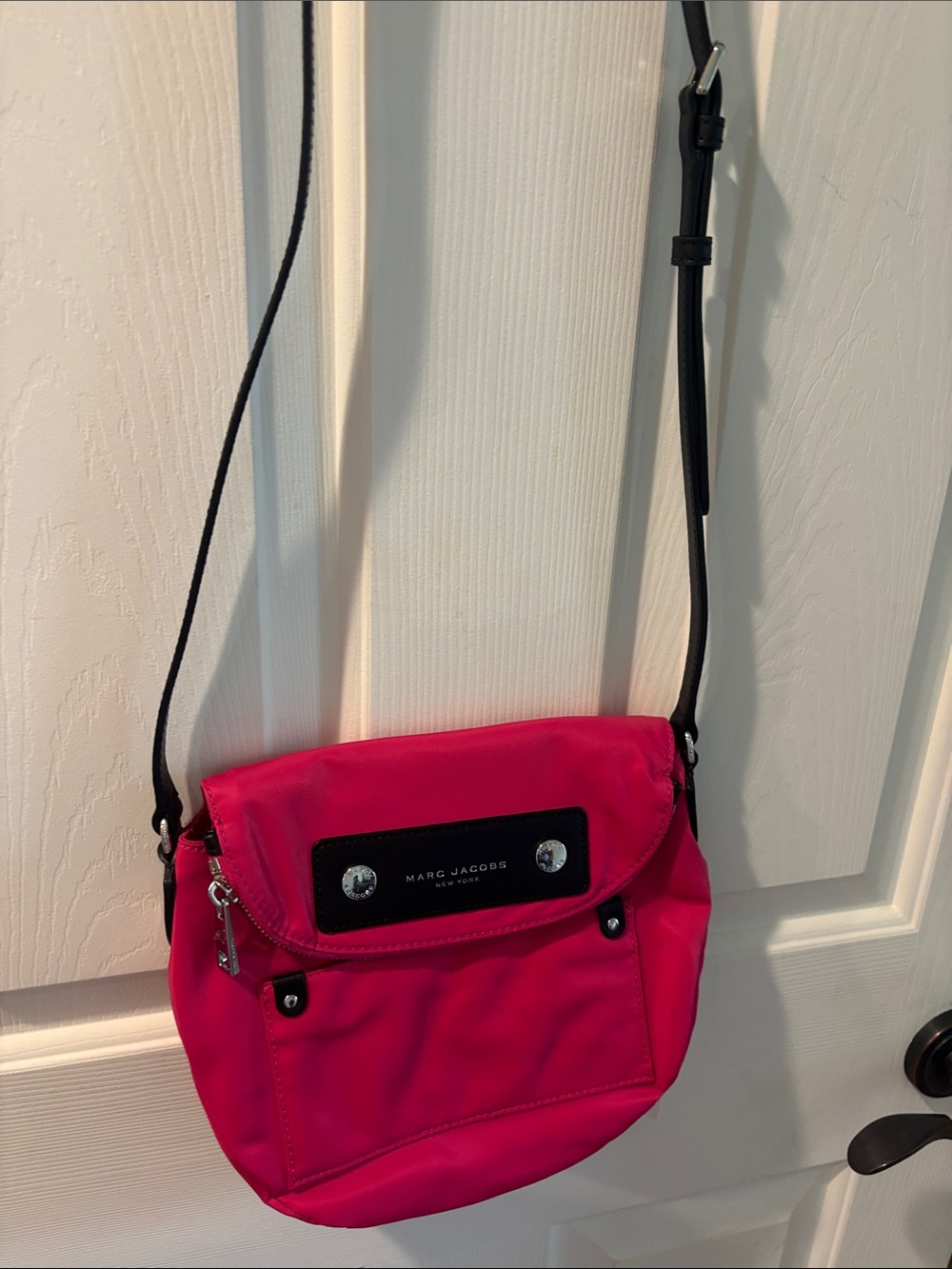 Marc Jacobs Hot Pink Crossbody with Black Strap